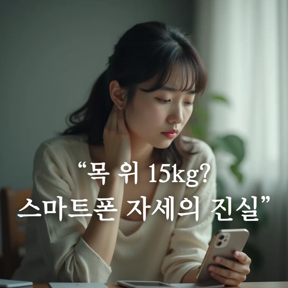 스마트폰 고개 숙임, 목에 15kg 부담? 올바른 자세 2026년 총정리