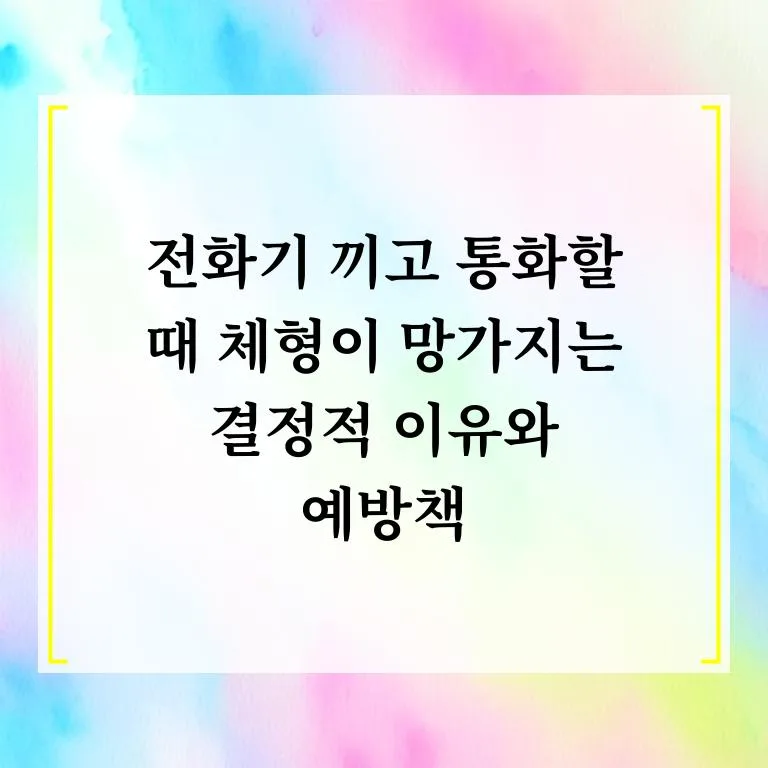 전화기 끼고 통화하면 체형 망가지는 이유 3가지와 예방법 2026