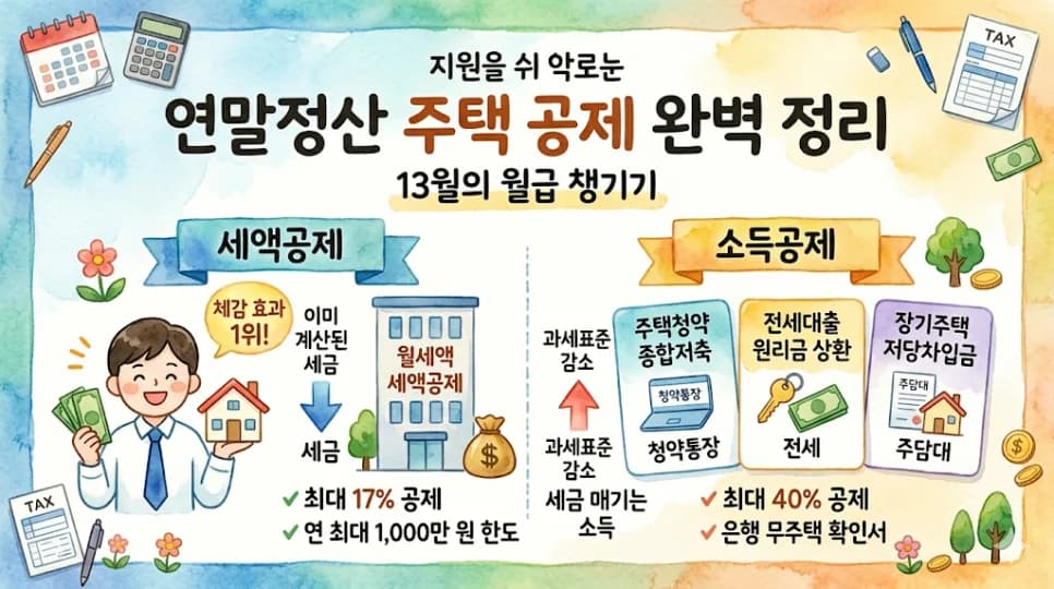 2026년 연말정산 주택 공제 총정리: 월세부터 청약까지