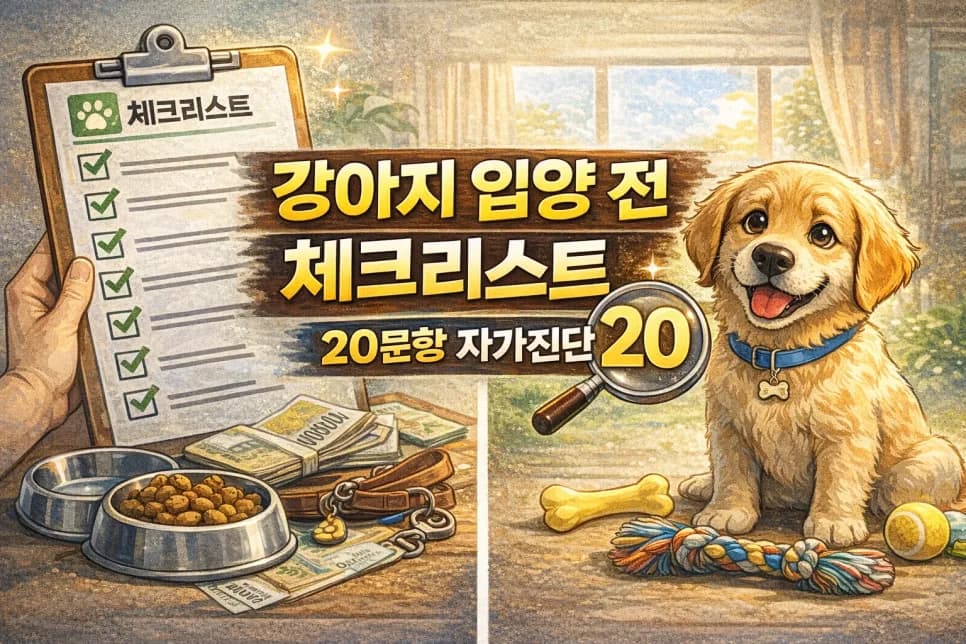 2026년 강아지 입양 전 자가진단 20문항 완벽 체크리스트
