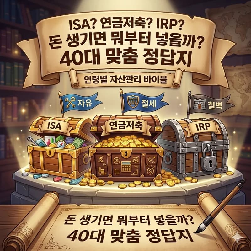 ISA, 연금저축, IRP 비교 2026: 40대 절세 계좌 우선순위