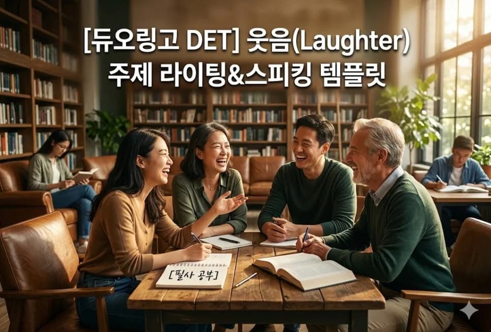 웃음의 치유력, 얼마나 동의하시나요? 2026년 DET 시험 완벽 대비