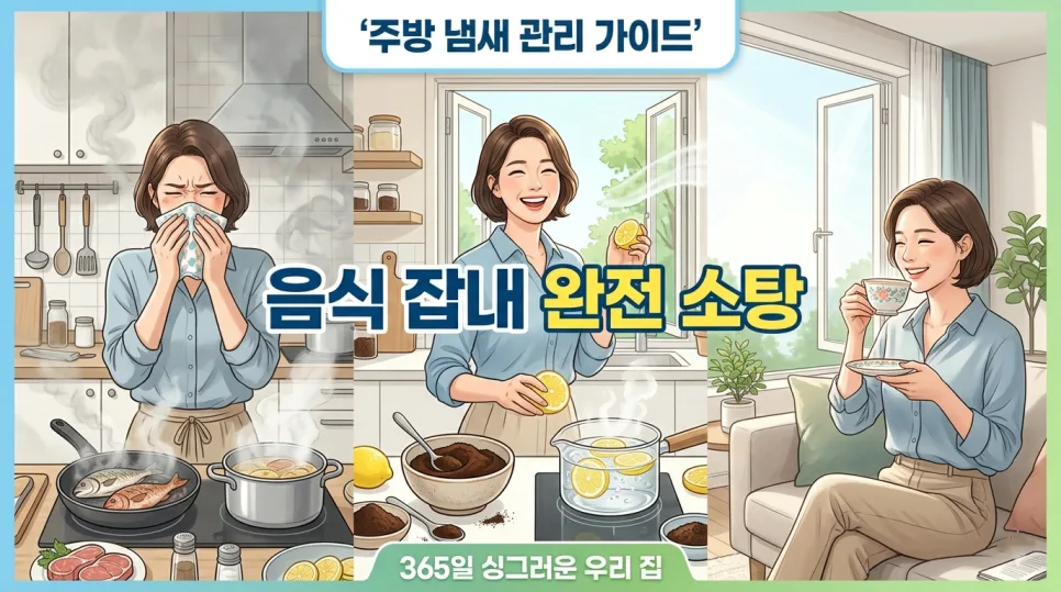집안 음식 냄새 제거 꿀팁 5가지 2026년 총정리