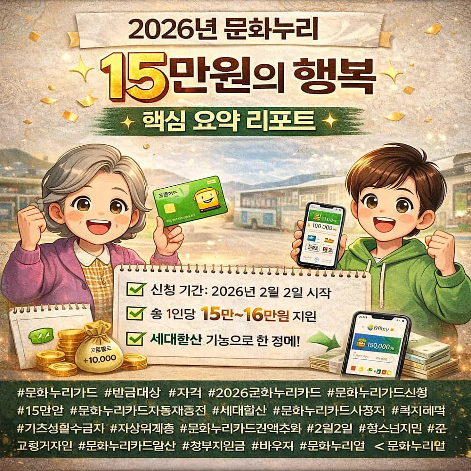 2026 문화누리카드 16만원 받는 법과 사용 불가 이유 총정리