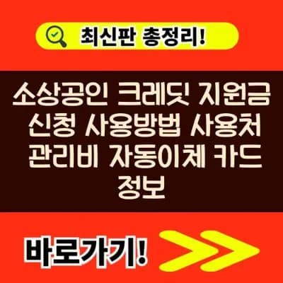 소상공인 크레딧 지원금 2026: 신청 자격과 사용처 완벽 가이드