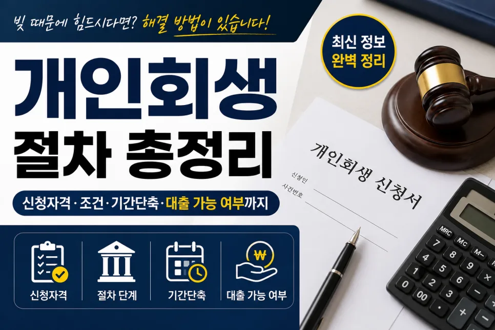개인회생 조건 2026: 신청자격부터 기간단축까지 총정리