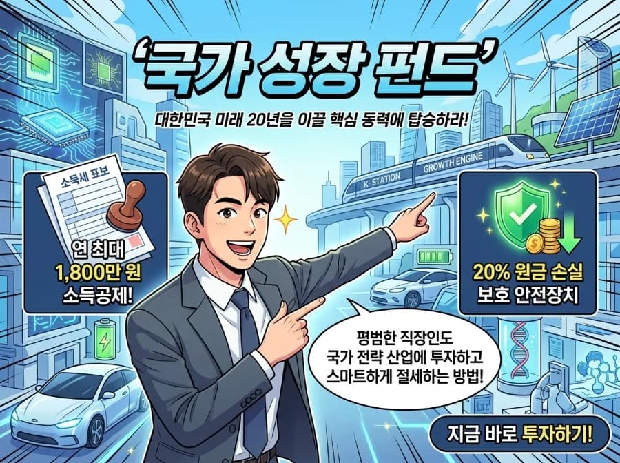 국민성장펀드 2026: 최대 1,800만원 절세와 20% 손실 보전 총정리