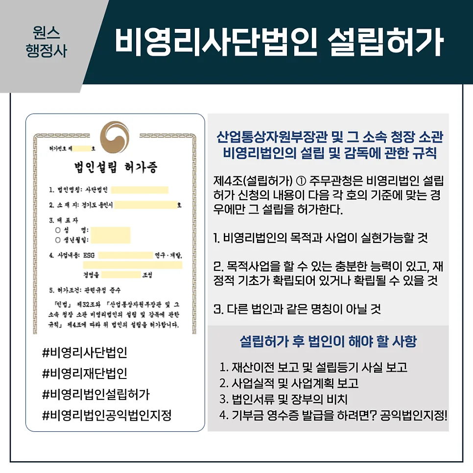 비영리법인 설립허가 2026: 용인 ESG 법인 설립 절차 완벽 분석