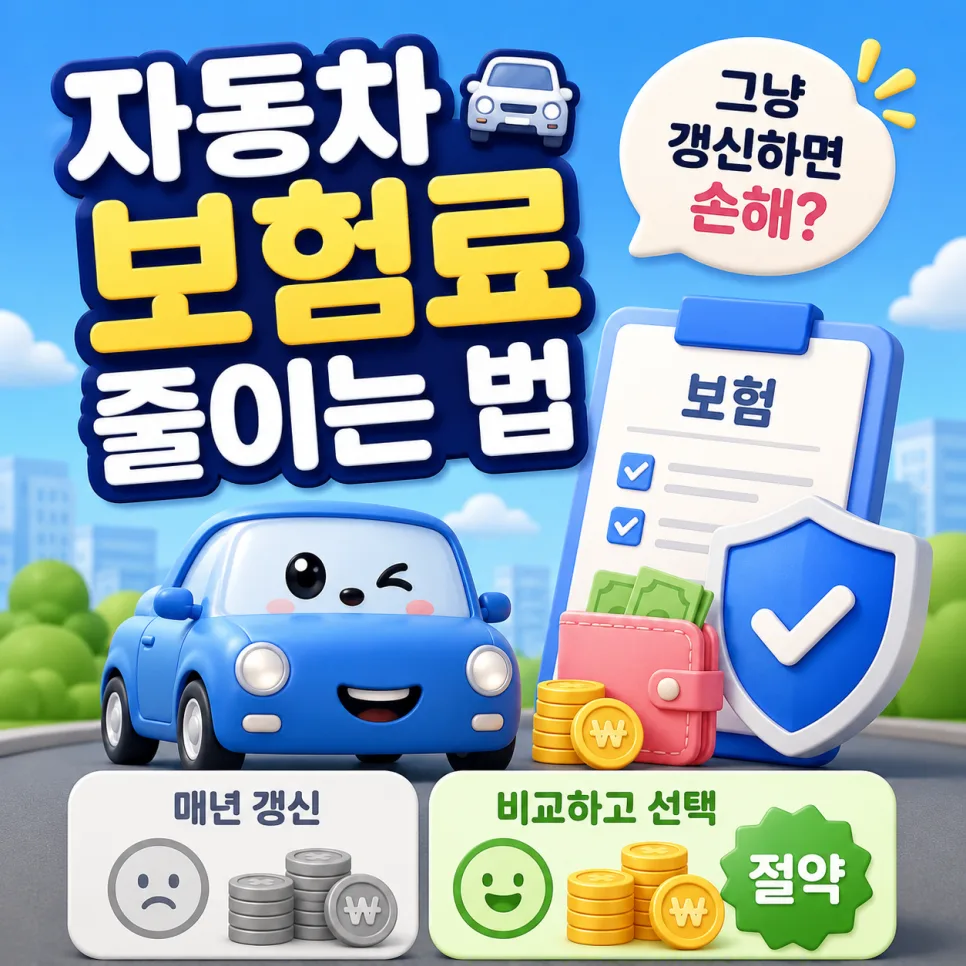 자동차 보험료 절약 비법 2026: 갱신 전 비교 필수!