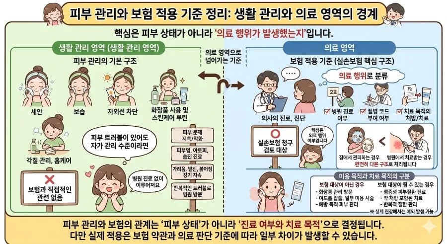 실손보험 피부과 진료 2026년 적용 기준: 생활 vs 의료 구분법