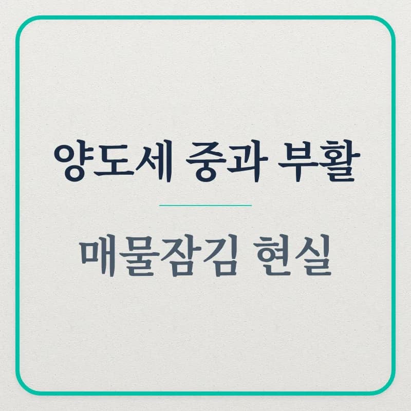 다주택자 양도세 중과 82.5%? 2026년 세금 폭탄 피하는 법