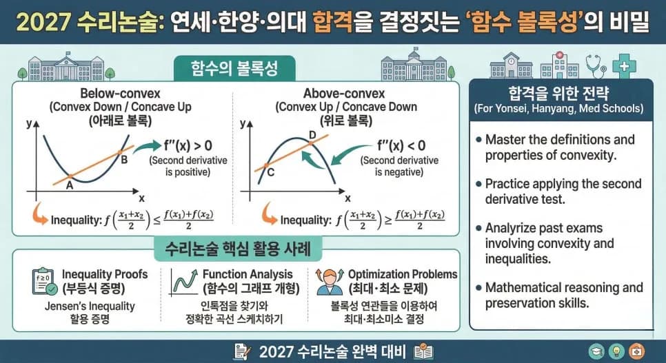 2027 수리논술: 함수 볼록성, 연세대·의대 합격 가르는 핵심 전략 2026