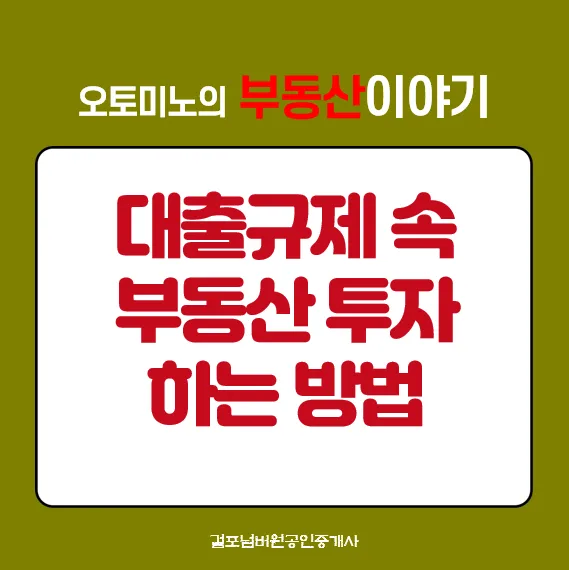 2026년 부동산 투자, 대출 규제 속 안전한 투자처 찾는 법