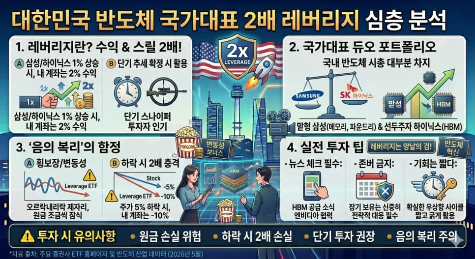 2026년 반도체 레버리지 ETF: SK하이닉스·삼성전자 2배 수익 전략