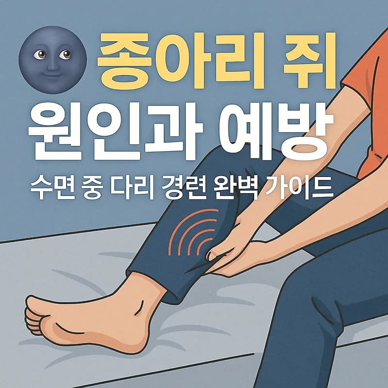 종아리 쥐 2026년, 수면 중 근육 경련 원인과 예방 총정리