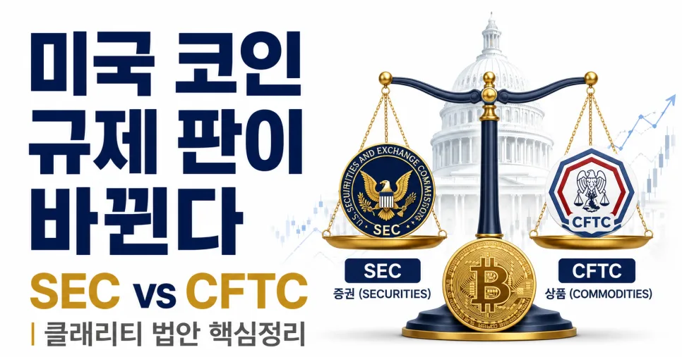 미국 암호화폐 규제 2026: SEC vs CFTC 차이점 총정리