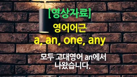 영어 어근 an, one, any, a/an의 모든 것 2026년 총정리