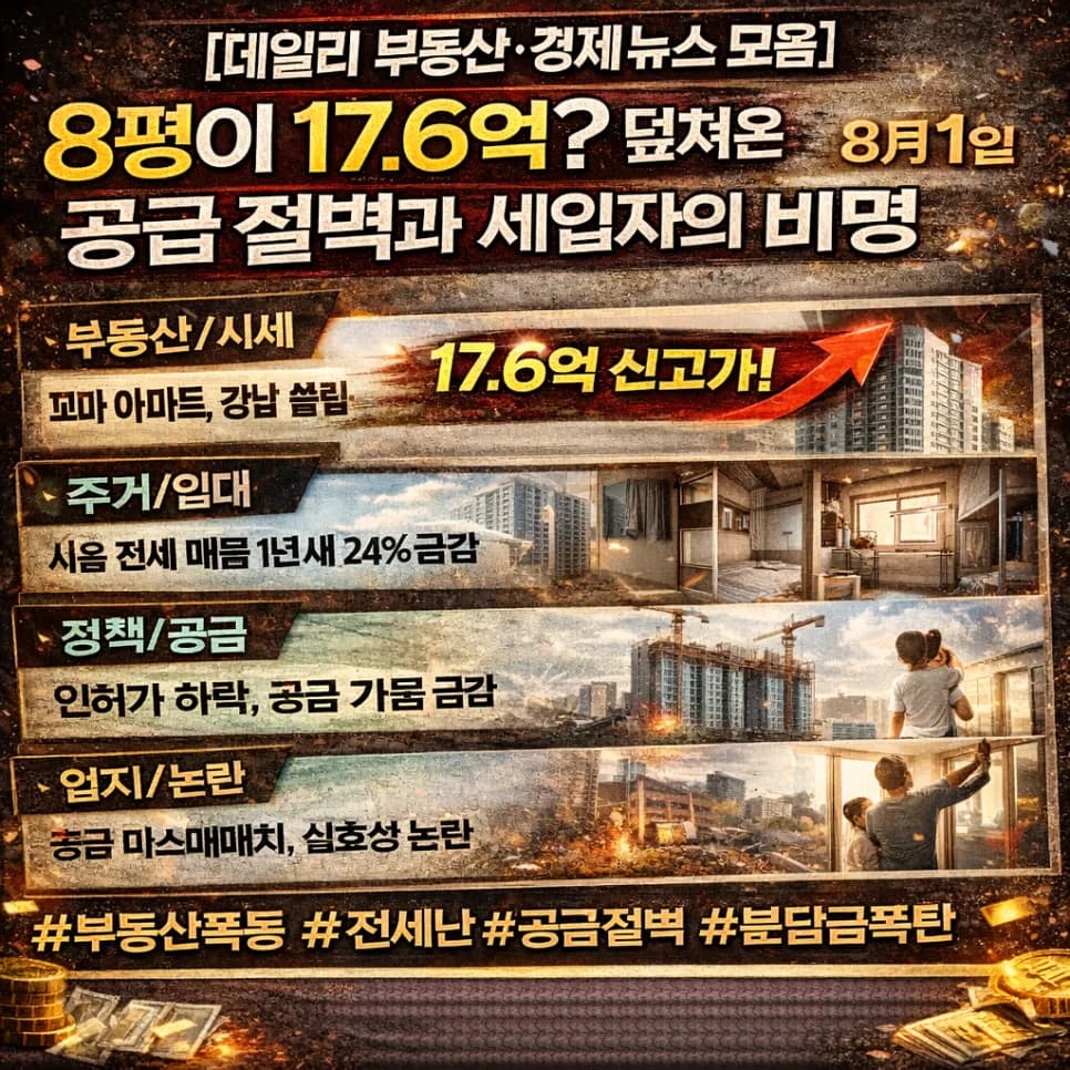 서울 초소형 아파트 17.6억? 공급 절벽과 세입자 비명 2026