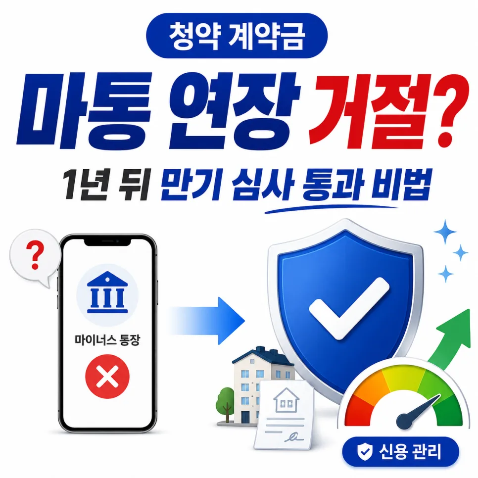 마이너스 통장 연장 거절 막는 법 2026: 1년 만기 심사 통과 비법