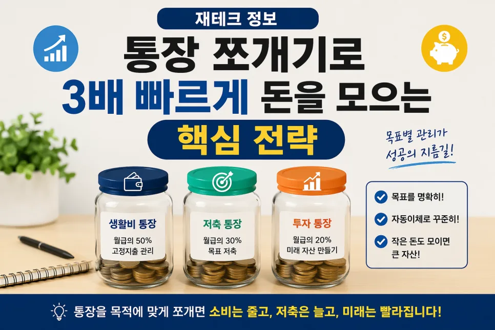 통장 쪼개기 2026: 3배 빠른 돈 모으기 비법 5가지