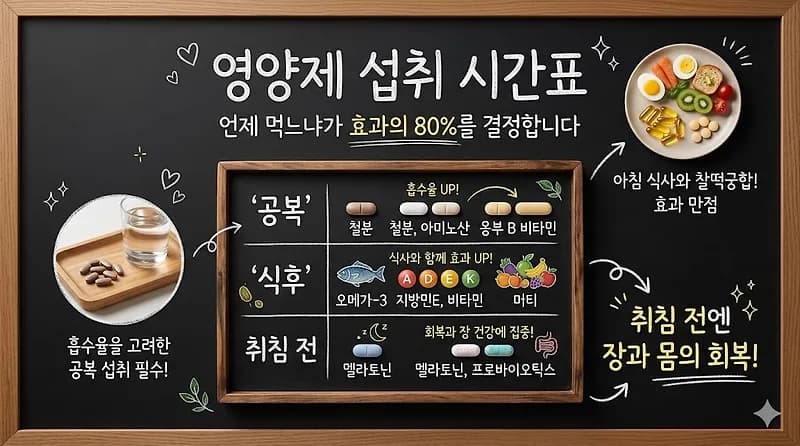 영양제 섭취 시간표: 효과 높이는 골든타임 3가지