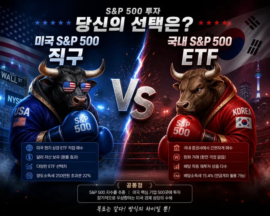 S&P 500 투자 2026: 미국 직구 vs 국내 ETF, 세후 수익 비교
