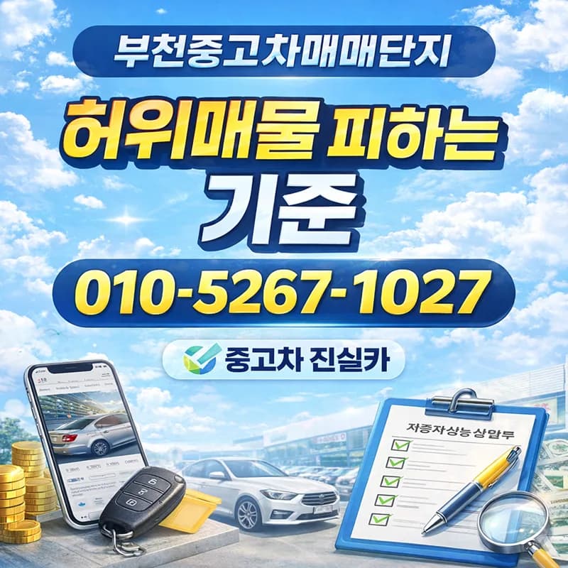 부천중고차 허위매물 구별법 2026: 헛걸음 방지 3가지 핵심 기준