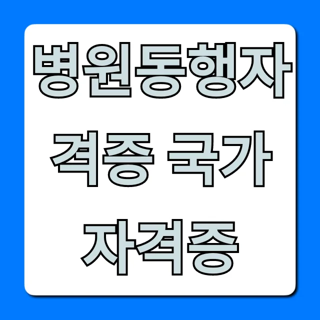 2026년 병원동행자격증 취득 방법: 국가자격증 수준 전문성 확보