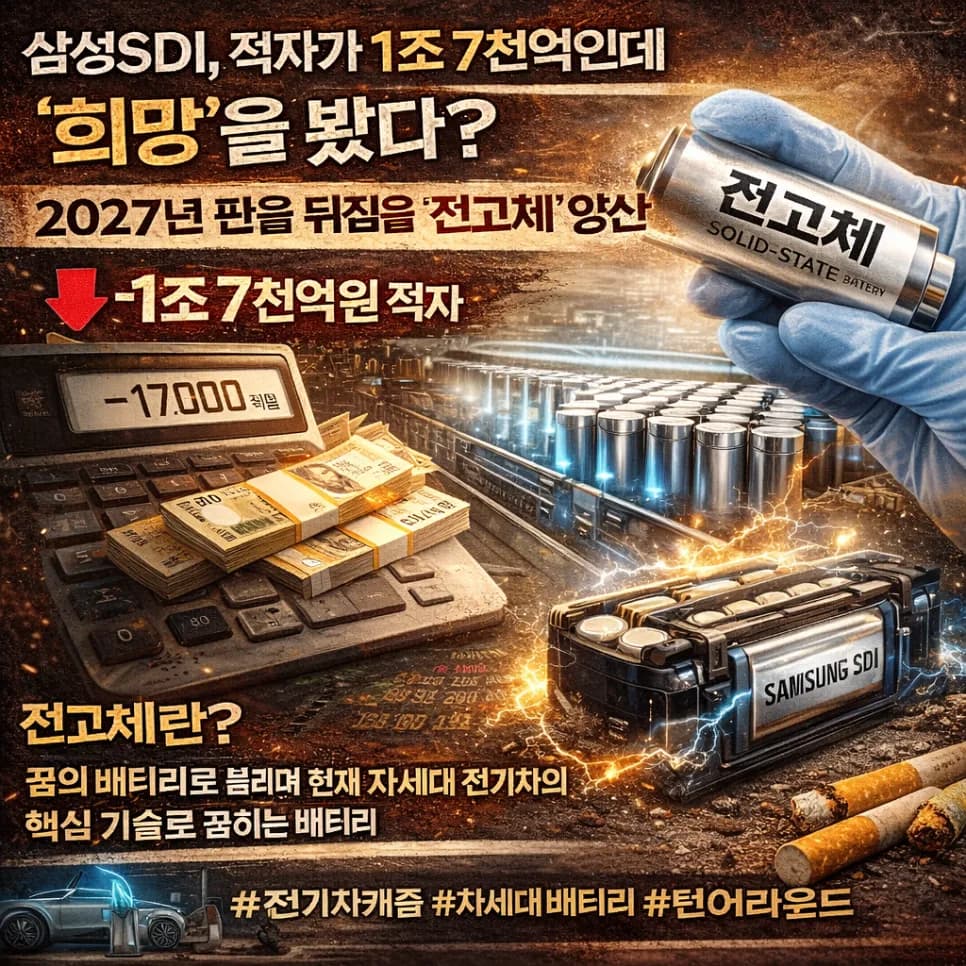 삼성SDI 2027년 전고체 양산 성공할까? 1.7조 적자 극복 전략