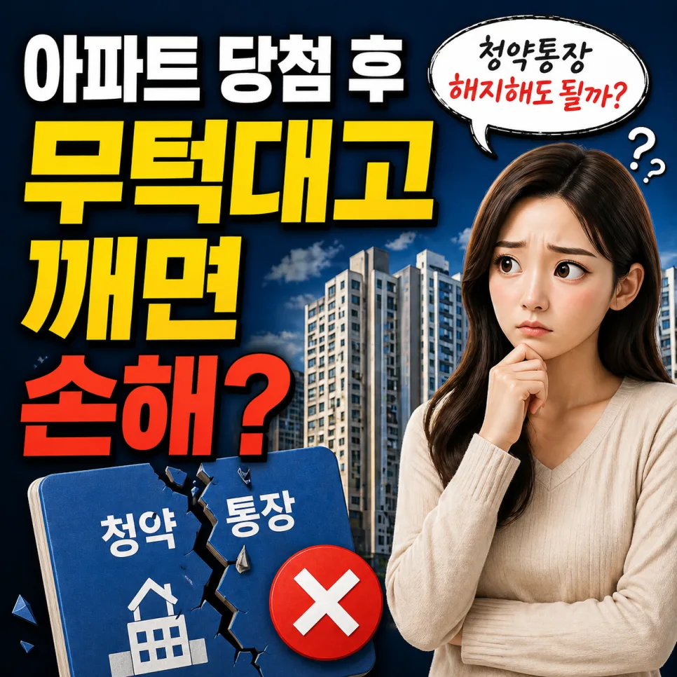 청약통장 해지 시기 2026: 당첨 후 언제 깨야 손해 없을까?