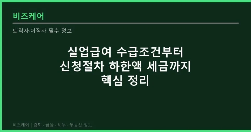 실업급여 조건, 신청 방법 2026년 최신 정보 총정리