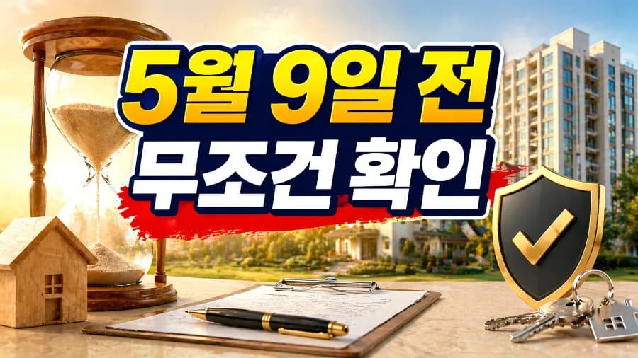 다주택자 양도세 중과 유예 2026년 5월 9일 전 신청 전략
