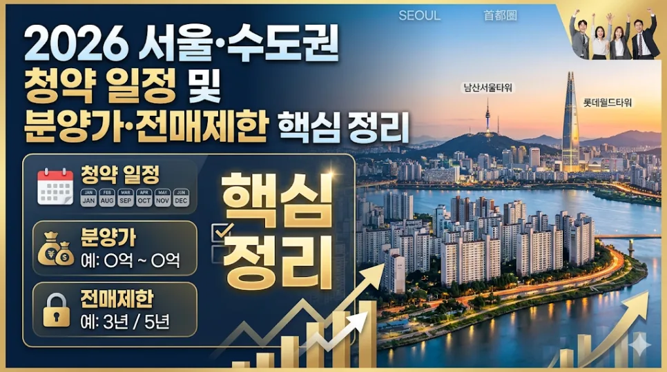 2026년 서울·수도권 청약, 로또 단지 분양가·전매제한 총정리