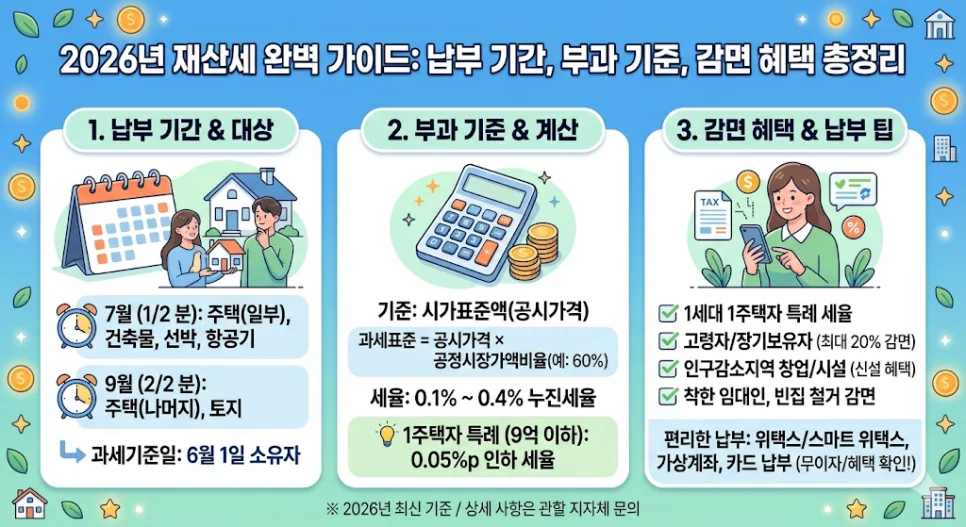 2026년 재산세, 납부 기간부터 감면 혜택까지 총정리