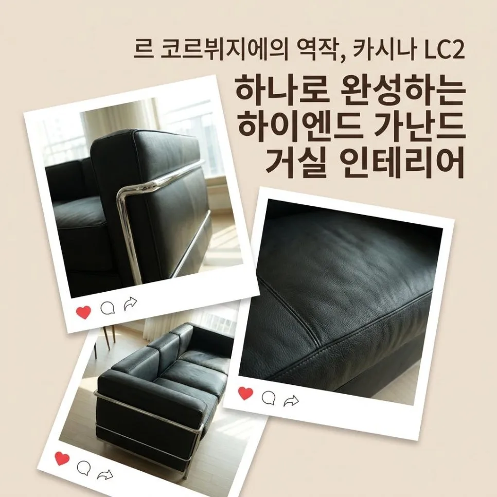 카시나 LC2 소파 관리법 2026: 30평대 거실 인테리어 팁