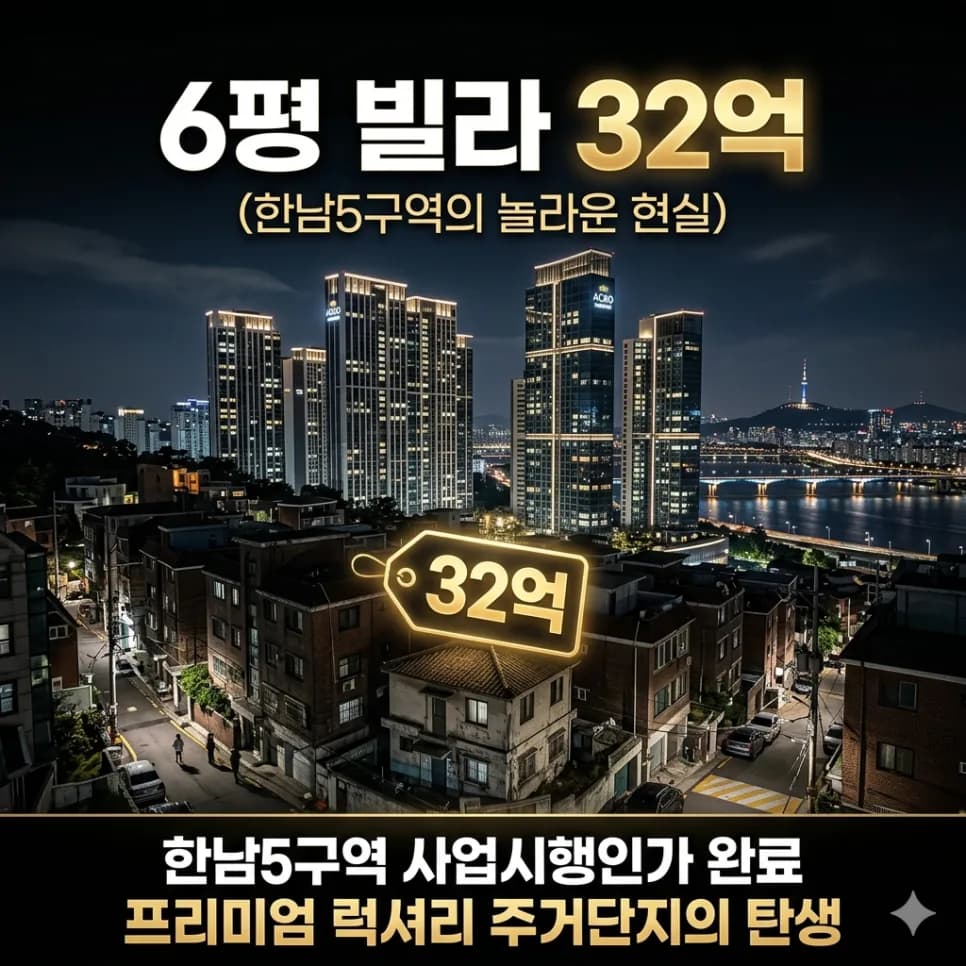 한남5구역 6평 빌라 32억, 권리값 분석 2026