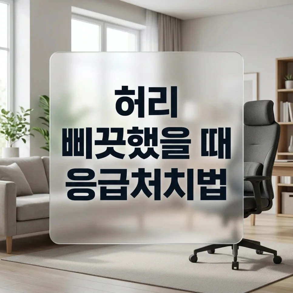 허리 삐끗했을 때 응급처치 2026: 3분 만에 통증 줄이는 냉찜질 & 자세 가이드