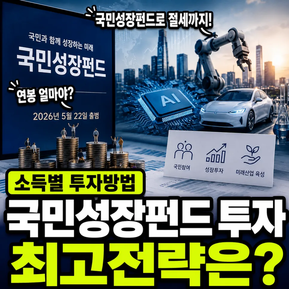 국민성장펀드 2026년 투자 전략: 소득공제 한도와 절세 효과 총정리