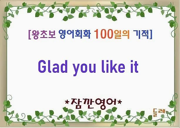 Glad you like it 2026: 영어 회화 표현 완벽 분석