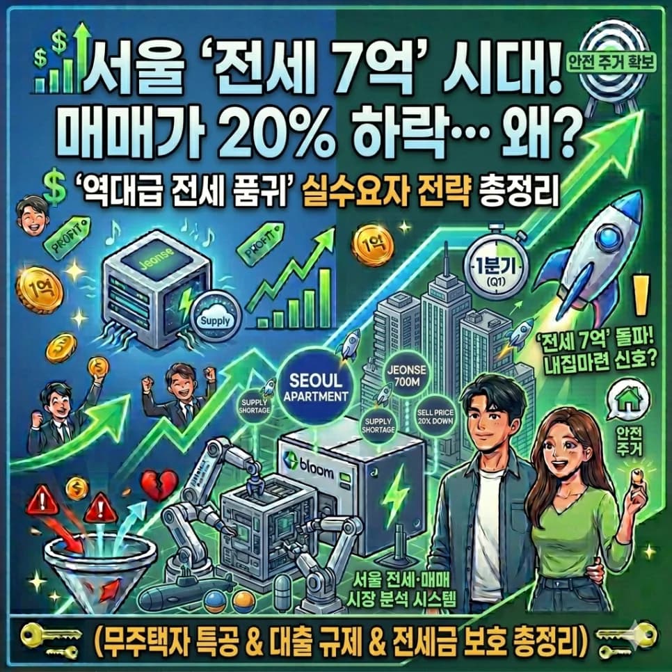 서울 전세 품귀 2026: 7억 돌파 원인과 갭투자 주의점