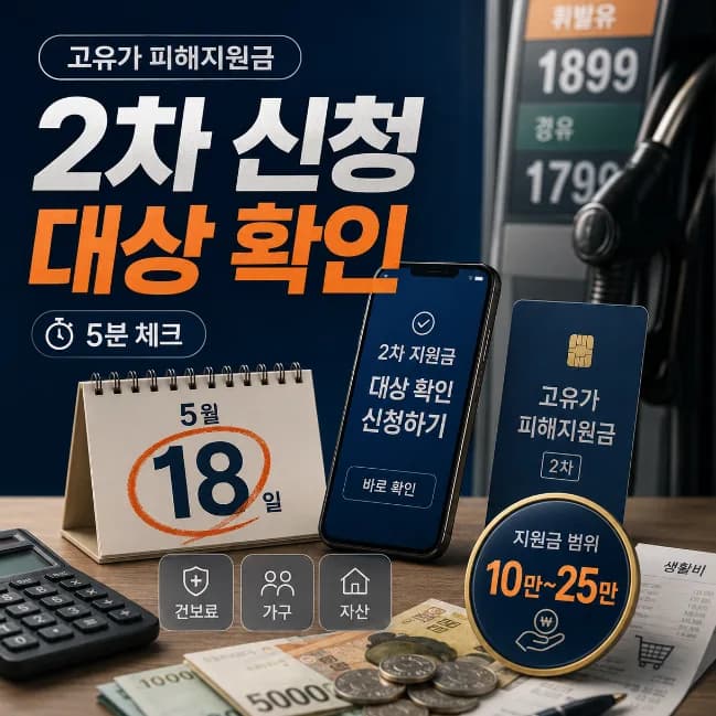 고유가 피해지원금 2차, 2026년 건강보험료 기준 및 신청 방법 완벽 정리