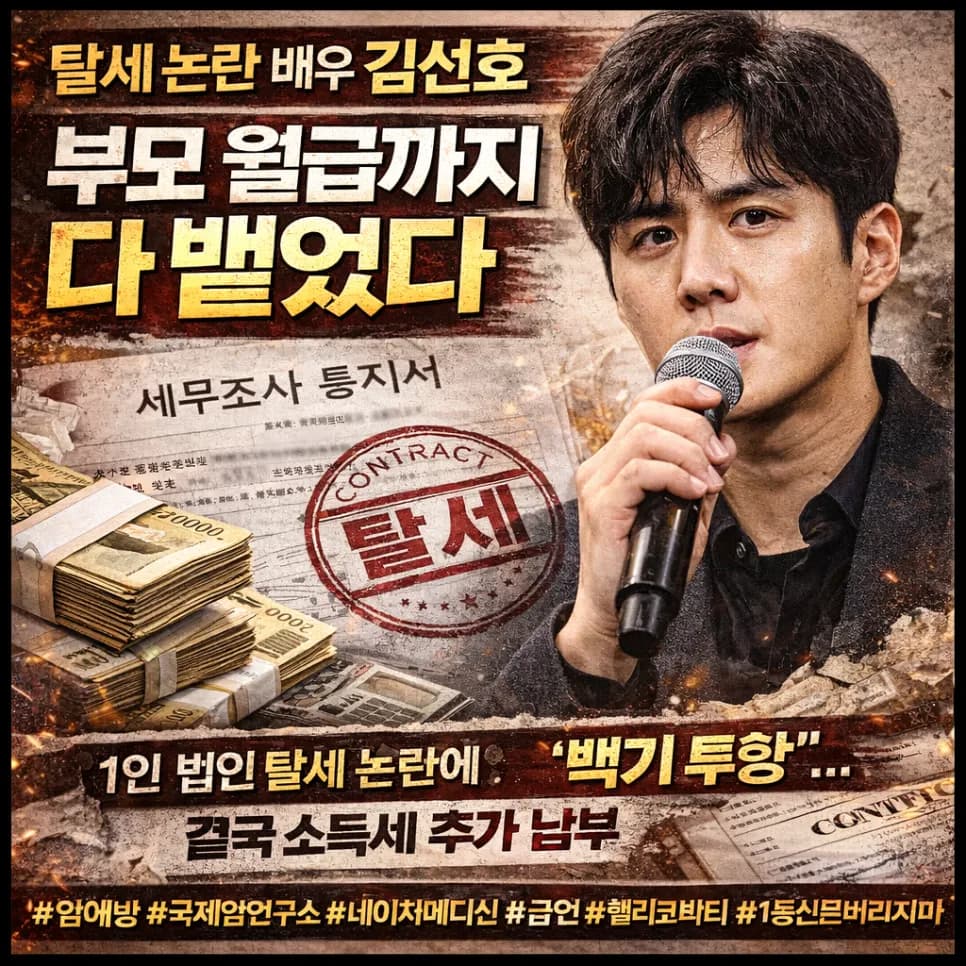 김선호 1인 법인 탈세 논란: 2026년, 진실과 오해 파헤치기