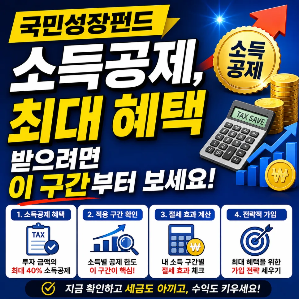 국민성장펀드 소득공제 2026: 최대 혜택 구간과 조건 완벽 분석