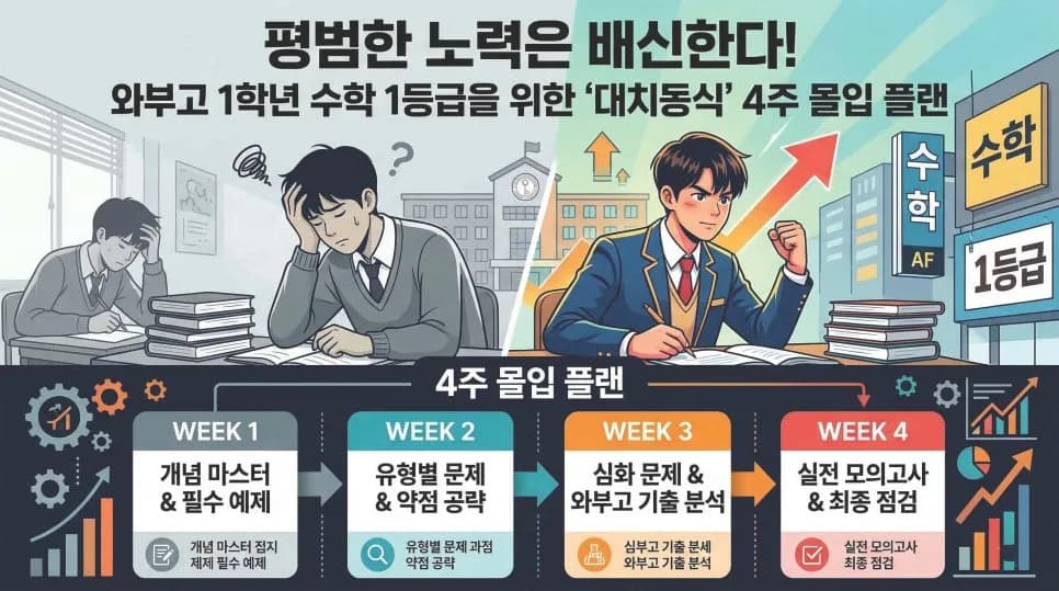 와부고 1학년 수학 1등급: 대치동식 4주 완성 플랜 2026