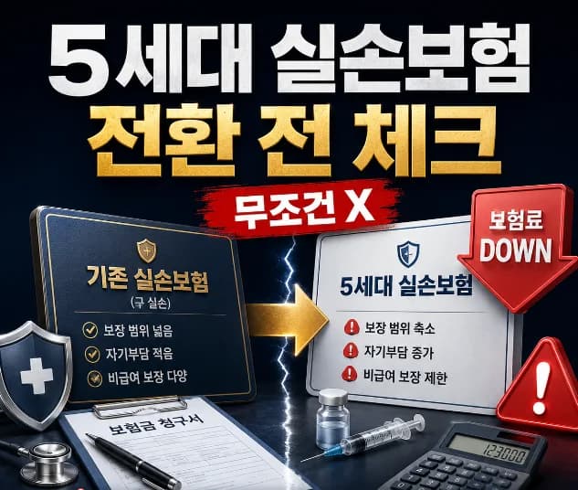 5세대 실손보험 전환, 유리한 유형은? 2026년 핵심 비교