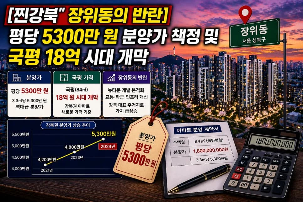 장위 푸르지오 마크원 분양가 2026: 평당 5300만원, 강북 최고가 분석