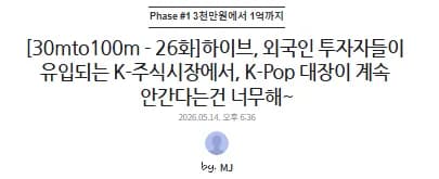 하이브 주가 전망 2026: 외국인 투자자 유입과 실적 분석