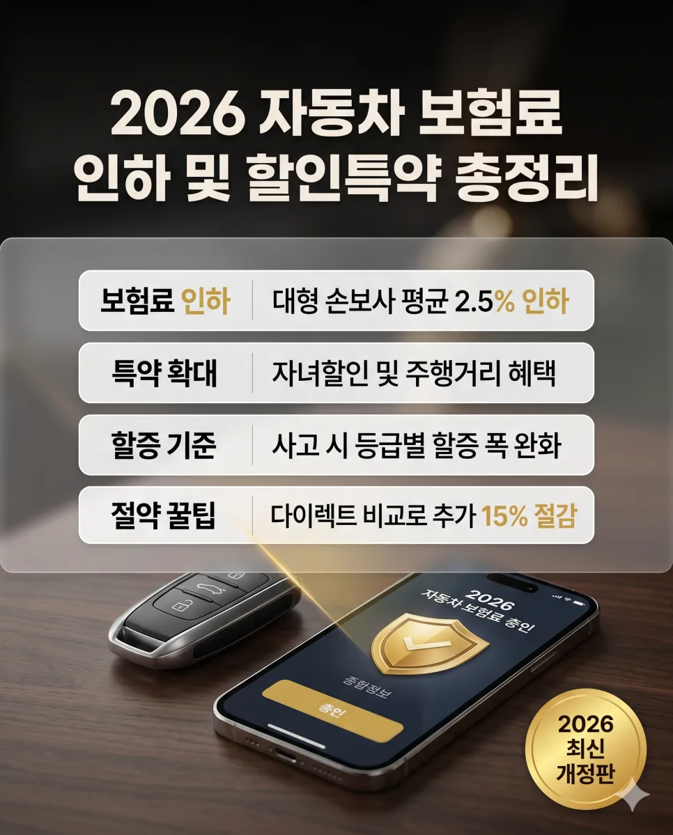 2026년 자동차 보험료, 얼마나 내릴까? 할인 꿀팁 총정리