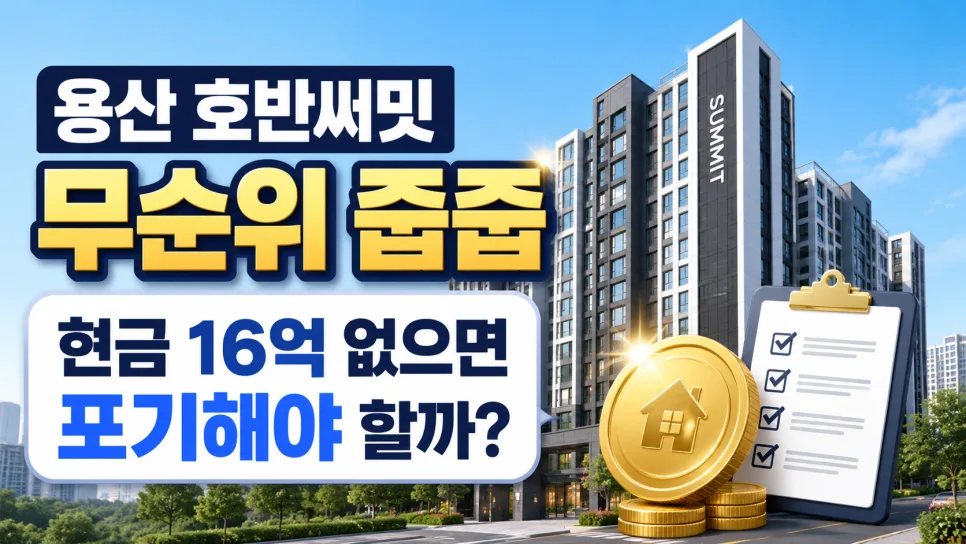 용산 호반써밋 에이디션 20억 로또? 현실적 자격과 16억 자금 조달 시나리오 2026