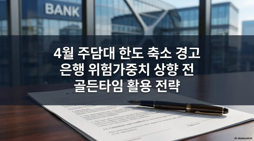 2026년 4월 주담대 한도 축소 전, 위험가중치 상향 대비 전략